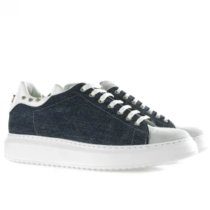 Uomo GUIDOMAGGI Sneakers>Ballard - sneakers con rialzo in Mix Pelle/Tessuto Da 6 a 8 cm più alto