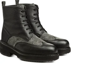 Uomo GUIDOMAGGI Stivali Da 12 A 15 Cm>Calgary -Stivali scarpe con rialzo in Mix Pelle/Tessuto Da 10 cm a 15 cm più alto