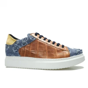 Uomo GUIDOMAGGI Scarpe In Pelle Esotica | Sneakers>Chandler - sneakers con rialzo in Mix Pelle/Tessuto da 6 a 8 cm più alto