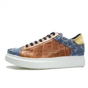 Uomo GUIDOMAGGI Scarpe In Pelle Esotica | Sneakers>Chandler - sneakers con rialzo in Mix Pelle/Tessuto da 6 a 8 cm più alto