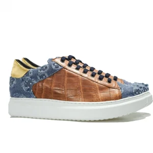 Uomo GUIDOMAGGI Scarpe In Pelle Esotica | Sneakers>Chandler - sneakers con rialzo in Mix Pelle/Tessuto da 6 a 8 cm più alto