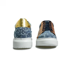 Uomo GUIDOMAGGI Scarpe In Pelle Esotica | Sneakers>Chandler - sneakers con rialzo in Mix Pelle/Tessuto da 6 a 8 cm più alto