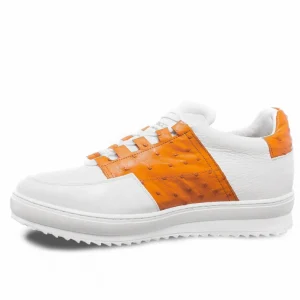 Uomo GUIDOMAGGI Scarpe In Pelle Esotica | Sneakers>Collins Avenue - Sneakers con rialzo in Pelle Struzzo da 6 a 8 cm più alto