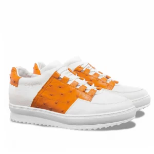 Uomo GUIDOMAGGI Scarpe In Pelle Esotica | Sneakers>Collins Avenue - Sneakers con rialzo in Pelle Struzzo da 6 a 8 cm più alto