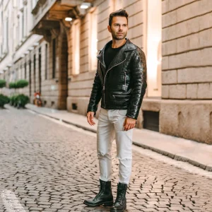 GUIDOMAGGI Giacche In Pelle Esotica>Croco Jacket - Giubbino  in pelle coccodrillo