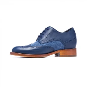 Uomo GUIDOMAGGI Stringate>Dandy - Classiche scarpe rialzate in Mix Pelle/Tessuto da 6 a 8 cm più alto