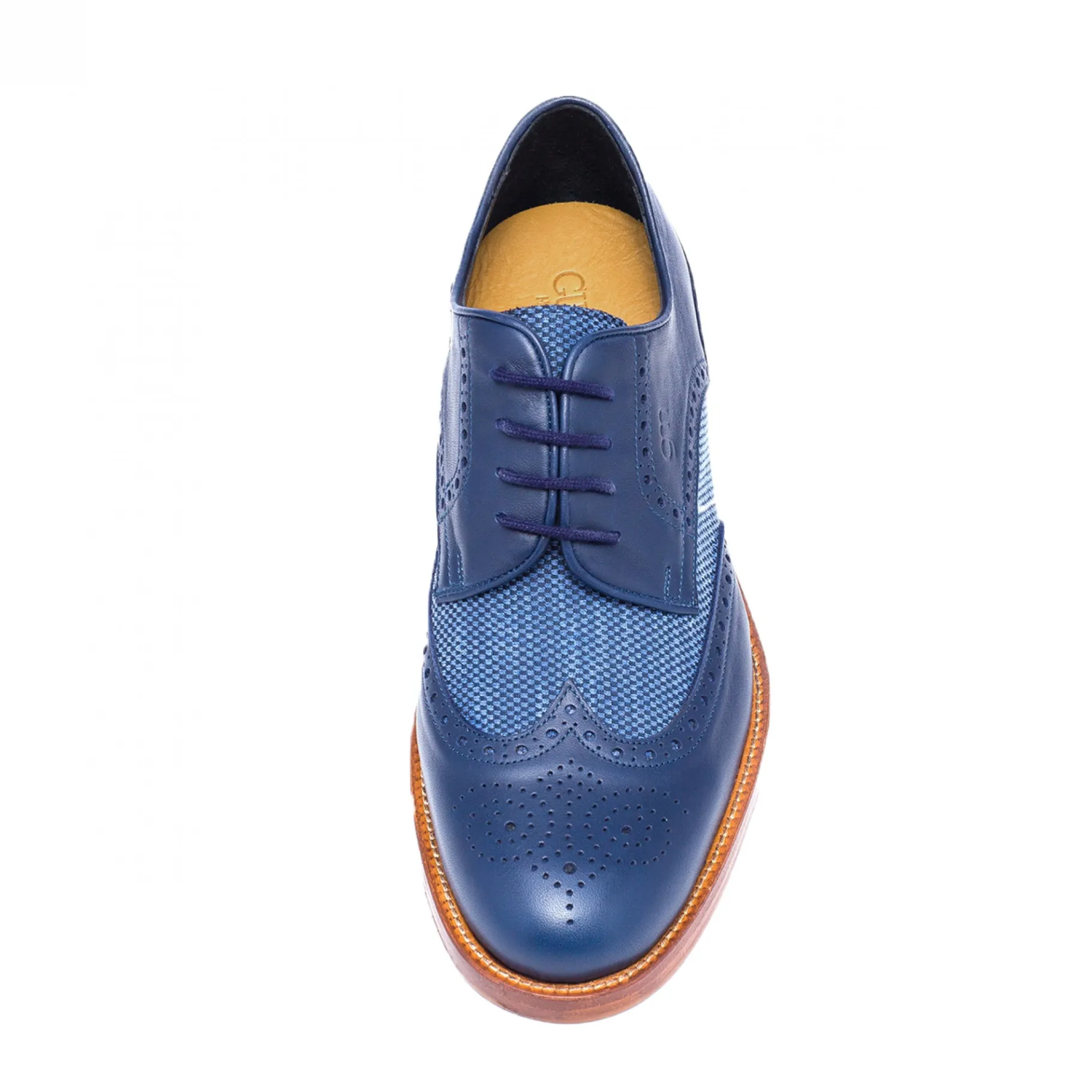 dandy__classiche_scarpe_r_3.webp Uomo GUIDOMAGGI Stringate>Dandy - Classiche scarpe rialzate in Mix Pelle/Tessuto da 6 a 8 cm più alto