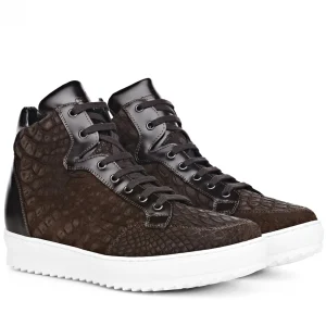 Uomo GUIDOMAGGI Scarpe In Pelle Esotica | Sneakers>Ecuador - Sneakers con rialzo in Mix Pelle da 6 a 10 cm più alto