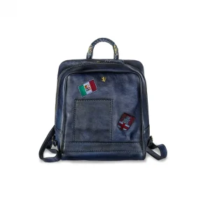 GUIDOMAGGI Pratesi Bags>Firenze Blue - Zaino Porta Pc in Pelle Design