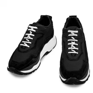 Uomo GUIDOMAGGI Sneakers>Giant Cougar - Chunky Sneakers con rialzo in Mix Pelle/Tessuto Da 6 cm a 11 cm più alto