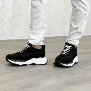 Uomo GUIDOMAGGI Sneakers>Giant Cougar - Chunky Sneakers con rialzo in Mix Pelle/Tessuto Da 6 cm a 11 cm più alto