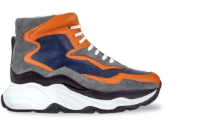 Uomo GUIDOMAGGI Sneakers>Giant Flamingo - Chunky Sneakers in Mix Pelle fino a 12,5 cm più alto