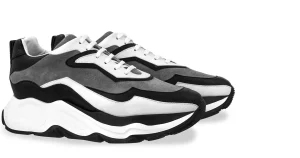 Uomo GUIDOMAGGI Sneakers>Giant Shark - Chunky Sneakers in Mix Pelle Da 6 cm a 11 cm più alto