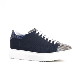 Uomo GUIDOMAGGI Scarpe In Pelle Esotica | Sneakers>Guadalupa - sneakers con rialzo in Mix Pelle/Tessuto fino a 8 cm più alto