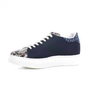 Uomo GUIDOMAGGI Scarpe In Pelle Esotica | Sneakers>Guadalupa - sneakers con rialzo in Mix Pelle/Tessuto fino a 8 cm più alto