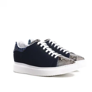 Uomo GUIDOMAGGI Scarpe In Pelle Esotica | Sneakers>Guadalupa - sneakers con rialzo in Mix Pelle/Tessuto fino a 8 cm più alto