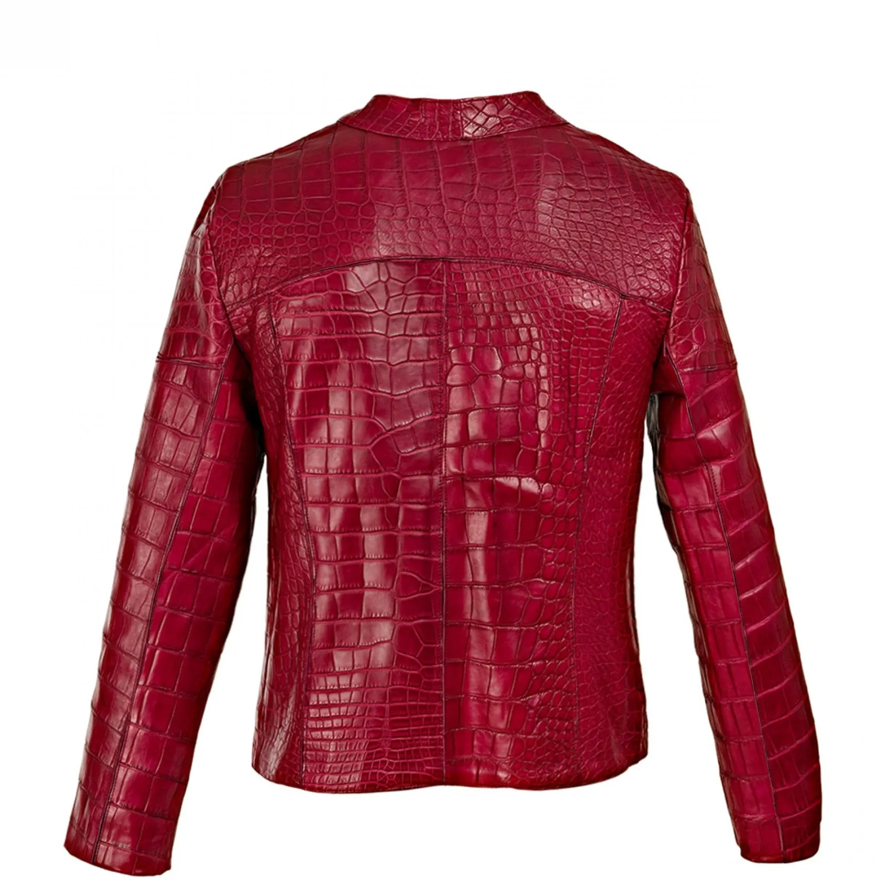 heritage_giubbino_stile_b_5.webp GUIDOMAGGI Giacche In Pelle Esotica>Heritage -Giubbino stile Biker in Pelle di coccodrillo rosso