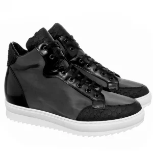 Uomo GUIDOMAGGI Scarpe In Pelle Esotica | Sneakers>Indonesia - Sneakers Esotiche casual con rialzo interno  in Mix Pelle da 6 a 10 cm più alto
