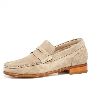 Uomo GUIDOMAGGI Penny Loafers>Kazakistan - Mocassini con rialzo interno in Pelle Scamosciato Fino a 8 cm più alto