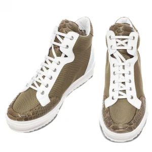 Uomo GUIDOMAGGI Scarpe In Pelle Esotica | Sneakers>Kenya - Sneakers con rialzo in Mix Pelle da 6 a 10 cm più alto