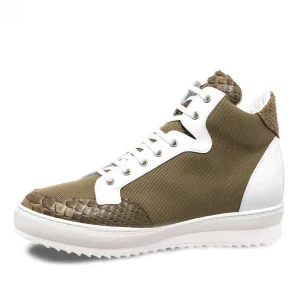 Uomo GUIDOMAGGI Scarpe In Pelle Esotica | Sneakers>Kenya - Sneakers con rialzo in Mix Pelle da 6 a 10 cm più alto