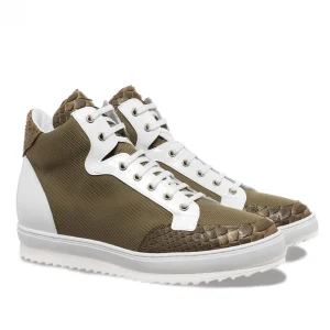 Uomo GUIDOMAGGI Scarpe In Pelle Esotica | Sneakers>Kenya - Sneakers con rialzo in Mix Pelle da 6 a 10 cm più alto