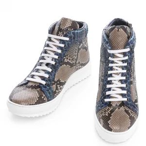 Uomo GUIDOMAGGI Scarpe In Pelle Esotica>Key West - Sneakers Esotiche casual con rialzo interno in Pelle di Pitone da 6 a 8 cm più alto