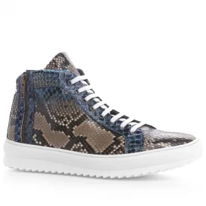Uomo GUIDOMAGGI Scarpe In Pelle Esotica>Key West - Sneakers Esotiche casual con rialzo interno in Pelle di Pitone da 6 a 8 cm più alto