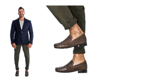 Uomo GUIDOMAGGI Scarpe In Pelle Esotica>Khartoum - Mocassini Esotiche scarpe con rialzo in Pelle Coccodrillo Fino a 6.5 cm più alto