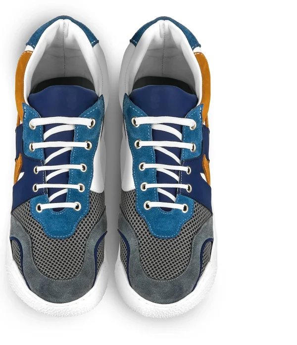 Uomo GUIDOMAGGI Sneakers>Kobe - chunky sneakers in Mix Pelle/Tessuto Da 6 a 10 cm più alto