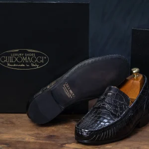 Uomo GUIDOMAGGI Scarpe In Pelle Esotica | Cucitura Goodyear>Kuwait - Mocassini Esotiche che alzano la statura in Pelle Coccodrillo Esotico Fino a 6.5 cm più alto