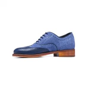 Uomo GUIDOMAGGI Stringate>Leicester - Classiche scarpe rialzate in Mix Pelle/Tessuto da 6 a 8 cm più alto