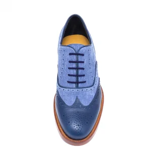 Uomo GUIDOMAGGI Stringate>Leicester - Classiche scarpe rialzate in Mix Pelle/Tessuto da 6 a 8 cm più alto