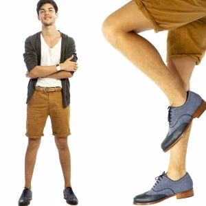 Uomo GUIDOMAGGI Stringate>Leicester - Classiche scarpe rialzate in Mix Pelle/Tessuto da 6 a 8 cm più alto