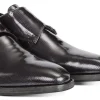 Uomo GUIDOMAGGI Cerimonia | Fibbie>Marsala -classica scarpe rialzate doppia fibbia da Matrimonio in Mix Pelle/Tessuto Da 6 a 8 cm più alto