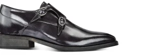 Uomo GUIDOMAGGI Cerimonia | Fibbie>Marsala -classica scarpe rialzate doppia fibbia da Matrimonio in Mix Pelle/Tessuto Da 6 a 8 cm più alto