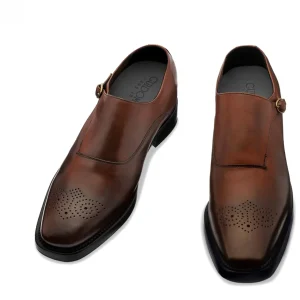 Uomo GUIDOMAGGI Fibbie>Michigan - Classiche scarpe fibbia con rialzo in Pelle Pieno Fiore da 6 a 8 cm più alto