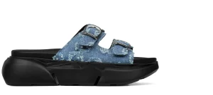 Uomo GUIDOMAGGI Sandali>Mosquito Bay - Sandalo con rialzo in Tessuto di Jeans fino a 6 cm più alto