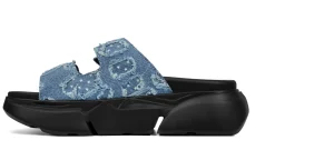 Uomo GUIDOMAGGI Sandali>Mosquito Bay - Sandalo con rialzo in Tessuto di Jeans fino a 6 cm più alto