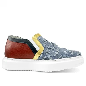 Uomo GUIDOMAGGI Slip-on>Mundial - sneakers con rialzo in Mix Pelle/Tessuto fino a 6.5 cm più alto