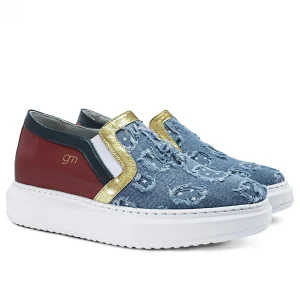 Uomo GUIDOMAGGI Slip-on>Mundial - sneakers con rialzo in Mix Pelle/Tessuto fino a 6.5 cm più alto