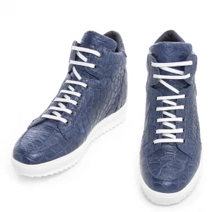 Uomo GUIDOMAGGI Scarpe In Pelle Esotica | Sneakers>NY - Sneakers Esotiche da uomo con rialzo interno in Pelle di Coccodrillo Esotico Fino a 10 cm più alto