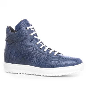 Uomo GUIDOMAGGI Scarpe In Pelle Esotica | Sneakers>NY - Sneakers Esotiche da uomo con rialzo interno in Pelle di Coccodrillo Esotico Fino a 10 cm più alto