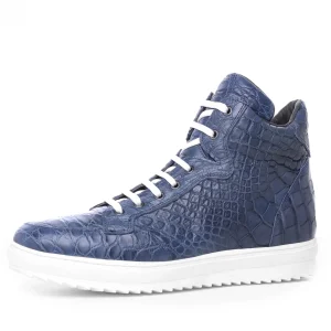 Uomo GUIDOMAGGI Scarpe In Pelle Esotica | Sneakers>NY - Sneakers Esotiche da uomo con rialzo interno in Pelle di Coccodrillo Esotico Fino a 10 cm più alto