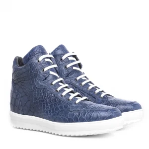 Uomo GUIDOMAGGI Scarpe In Pelle Esotica | Sneakers>NY - Sneakers Esotiche da uomo con rialzo interno in Pelle di Coccodrillo Esotico Fino a 10 cm più alto