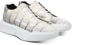 Uomo GUIDOMAGGI Scarpe In Pelle Esotica | Sneakers>Paradiso - sneakers con rialzo in Pelle coccodrilli Da 6 a 10 cm più alto
