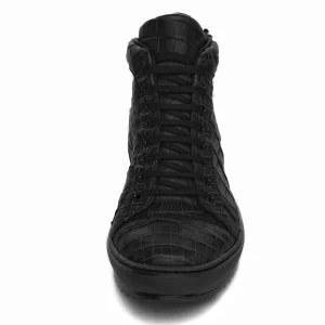 Uomo GUIDOMAGGI Scarpe In Pelle Esotica | Sneakers>Pasadena   -   Sneakers Rialzanti in pelle di Coccodrillo. Fino a 7 CM più Alto