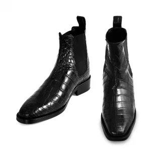 Uomo GUIDOMAGGI Scarpe In Pelle Esotica>Patagonia - Stivali con rialzo in Pelle Coccodrillo da 6 a 8 cm più alto