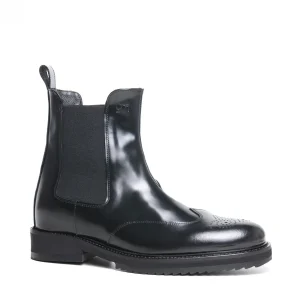 Uomo GUIDOMAGGI Chelsea>Piazza Gae Aulenti - Stivali  con rialzo in Pelle Pieno Fiore da 6 a 10 cm più alto