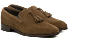 Uomo GUIDOMAGGI Nappine E Ornamenti>Pueblo - Mocassini con rialzo interno da uomo in Pelle Scamosciata fino a 6,5 cm più alto